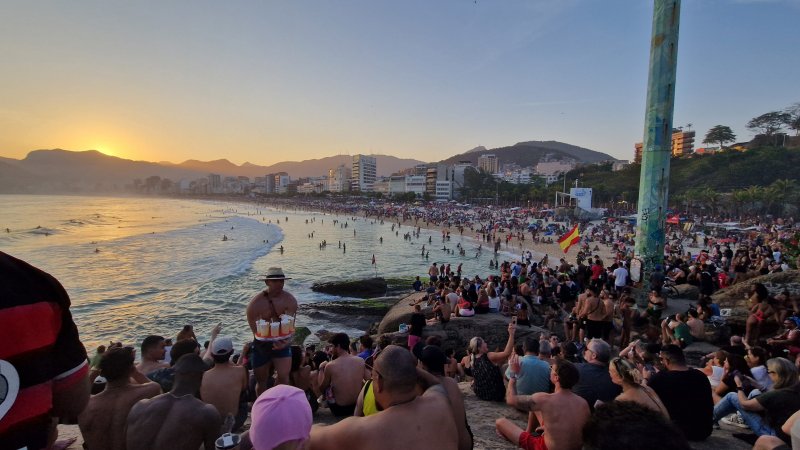 Solnedgang ved Ipanema stranden